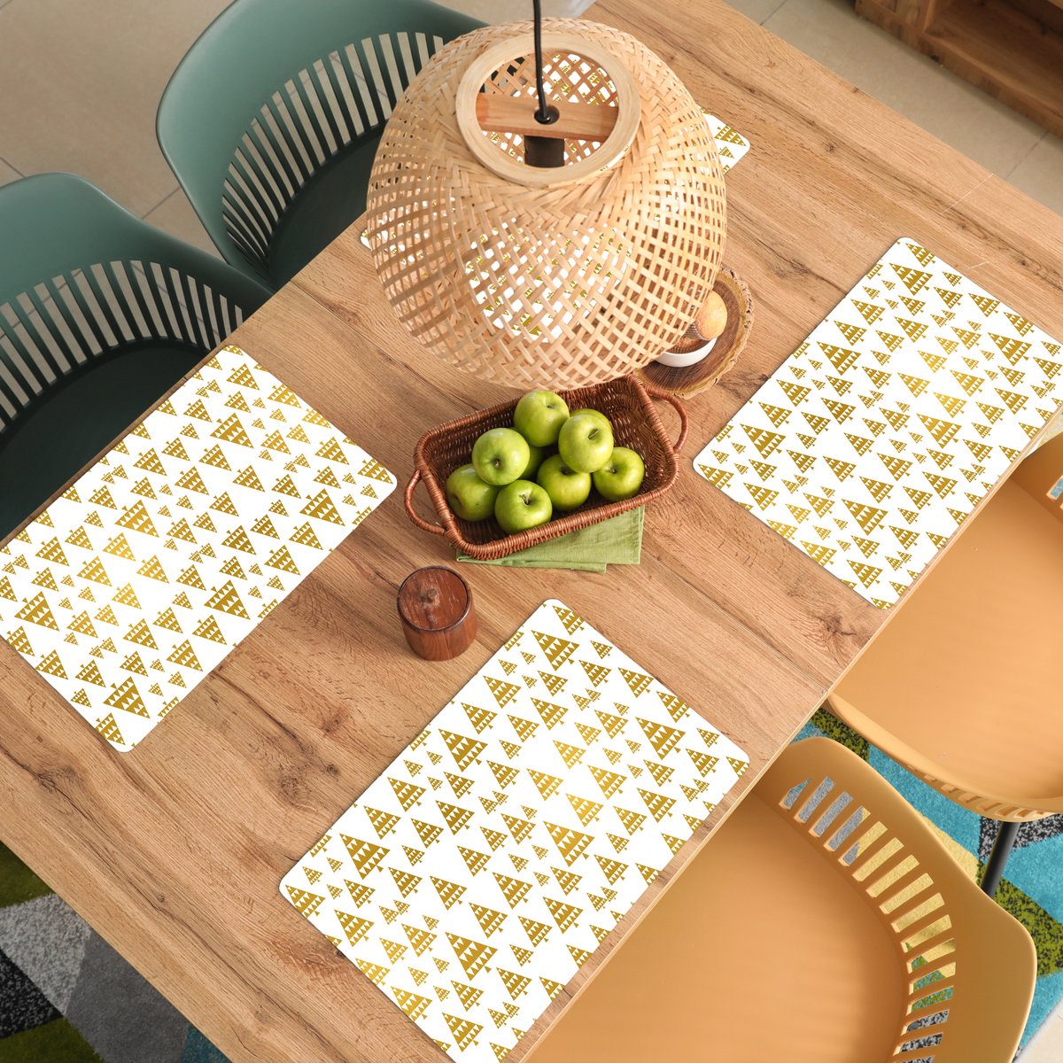Kerst placemats - Kerstboom - Design - Winter - Onderlegger - 45x30 cm - 6 stuks - Tafeldecoratie Kerstmis - Kerstdecoratie tafel - Tafelversiering – foto 3