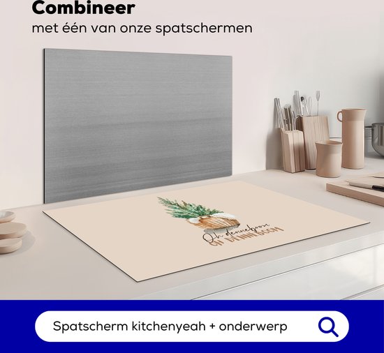 KitchenYeah® Inductie beschermer 81x52 cm - Oh denneboom oh denneboom - Kerst - Spreuken - Quotes - Kookplaataccessoires - Afdekplaat voor kookplaat - Inductiebeschermer - Inductiemat - Inductieplaat mat