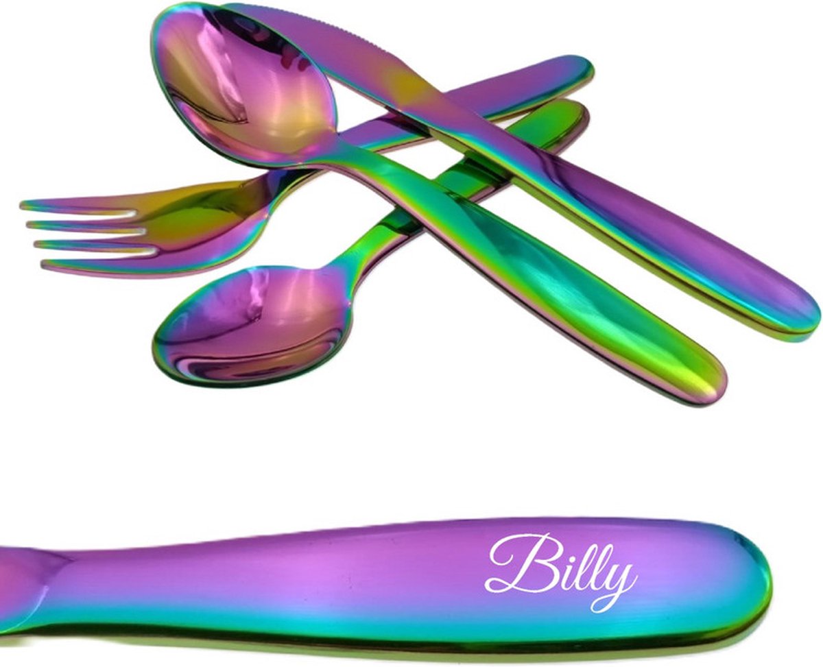 Goedkoopste Kinderbestek Met Naam Gravering - Billy - Olie
