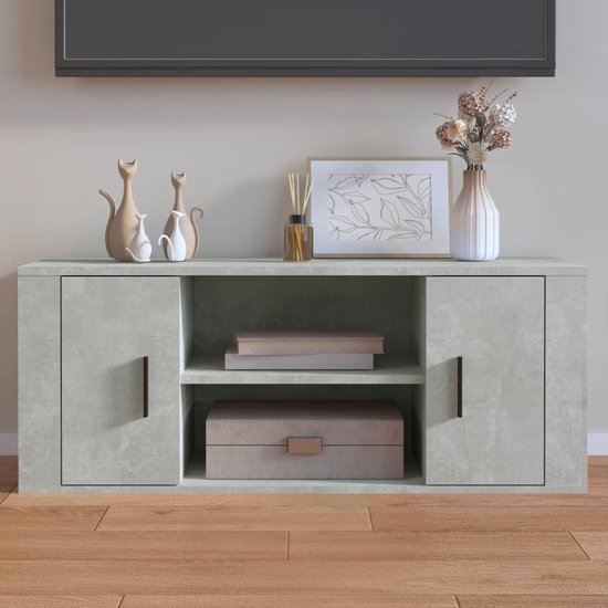 vidaXL TV-meubel hoogglans wit 100x35x40 cm van op hout gebaseerd materiaal