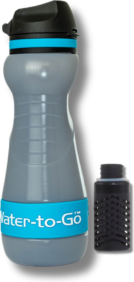WatertoGo Waterfilter Waterfles Drinkfles 55cl Active Milieubewust Blauw Veilig Water Drinken