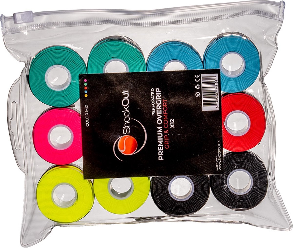 Shockout X12 Premium Multicolor Perforated Overgrip Bag
