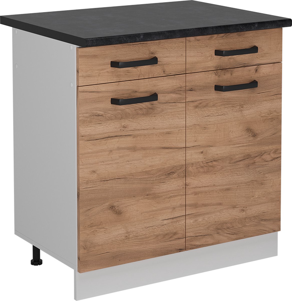Vicco R-Line Keukenonderkast – 80 cm WB Antraciet Krachtige eik goud Goudkleurig Eiken/Wit