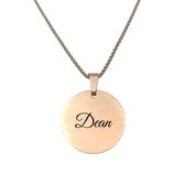 Collier en acier inoxydable avec gravure du nom - Dean - Or rose - Rond