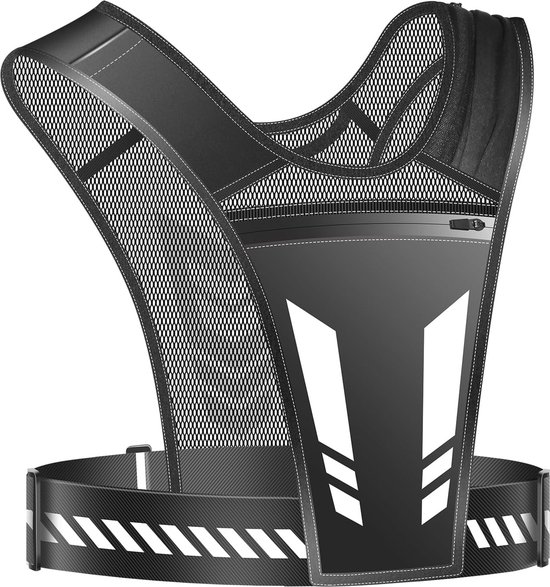 Wiserset Loopvest met twee drinkflessen van 500 ml, licht drinkvest voor dames en heren, drinkrugzak met verstelbare bandjes, ideaal voor trailrunning, marathon, joggen en fietsen, zwart