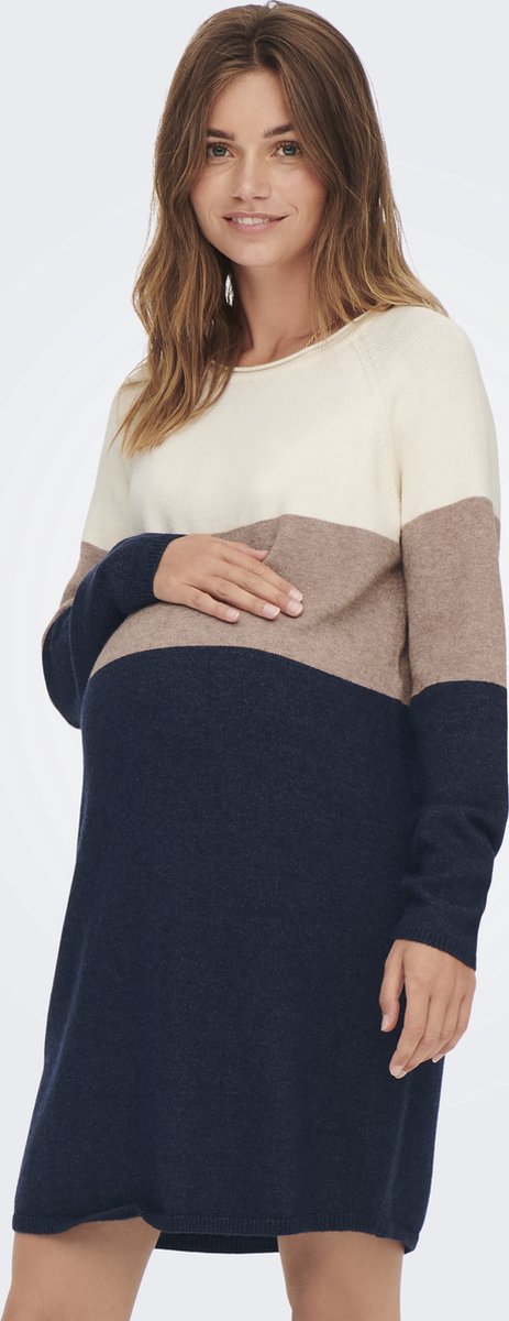 Only MATERNITY Gebreide jurk OLMLILLO Lange jurk Whitecap Gray