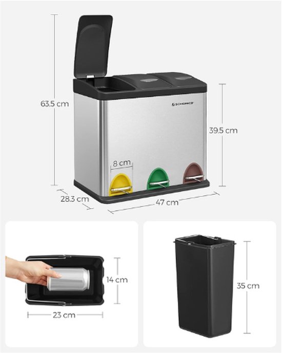 Kitchen Move Grote Houten Afvalbakken met Sensor met deksel kopen? ✔️ Tot 46% korting