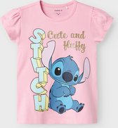 T-shirt Filles NAME IT NMFFOLLY STITCH SS TOP NOOS WDI - Glaçage Pink