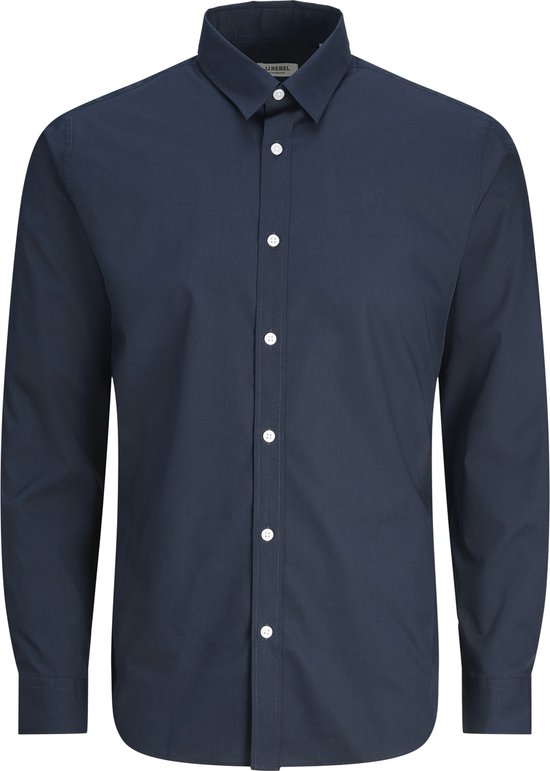 Chemise unie JJ Rebel JREBGAVIN à manches longues pour homme - Sky Captain