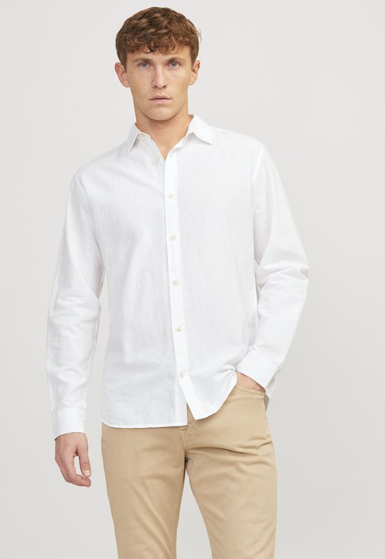 Jack & Jones - Heren Overhemden Summer Shirt - Wit - Maat L