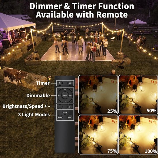 Lumières de fête Equivera pour l'extérieur - Lumières de fête en Plein air - Lumières de fête en Éclairage de fête lumineuses en plein air - Lumières de fête - Lampe disco de lumières de fête - Rendez votre fête encore plus atmosphérique !