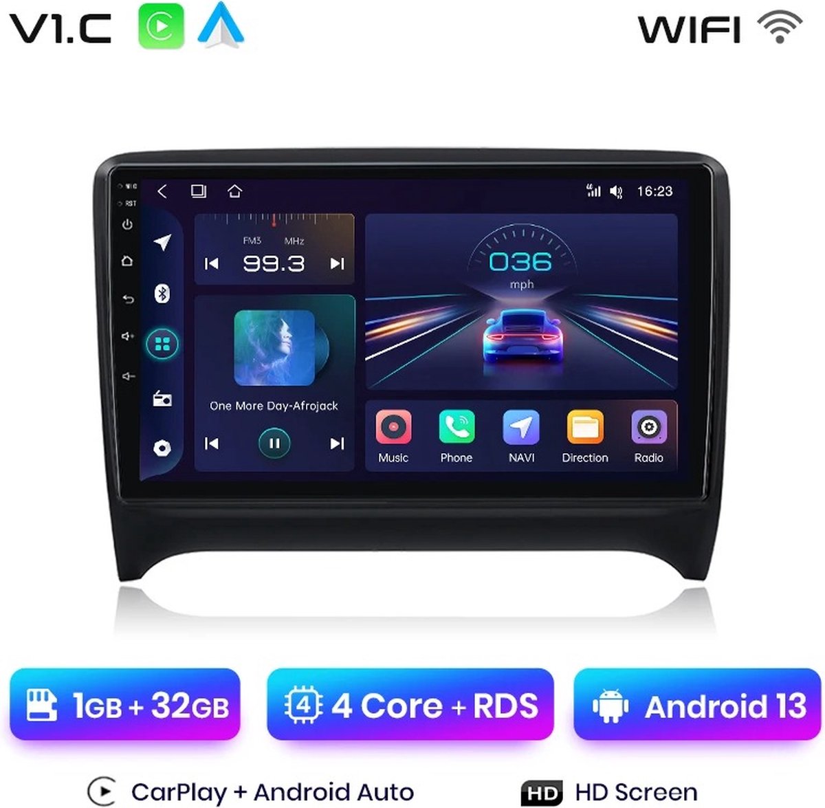 Autoradio - Apple CarPlay - Android Auto - Bluetooth Radio - Audi TT MK2 8J 2006-2014