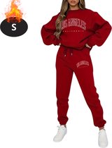 Livano Joggingpak - Huispak - Volwassenen - Trainingspak - Comfortabel - Joggingsbroek - Tracksuit - Dames - Rood - S