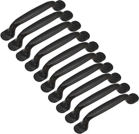 10 Stuks Zwart 128mm Kastdeur Lade Handgrepen - Boog Vorm Handvatten