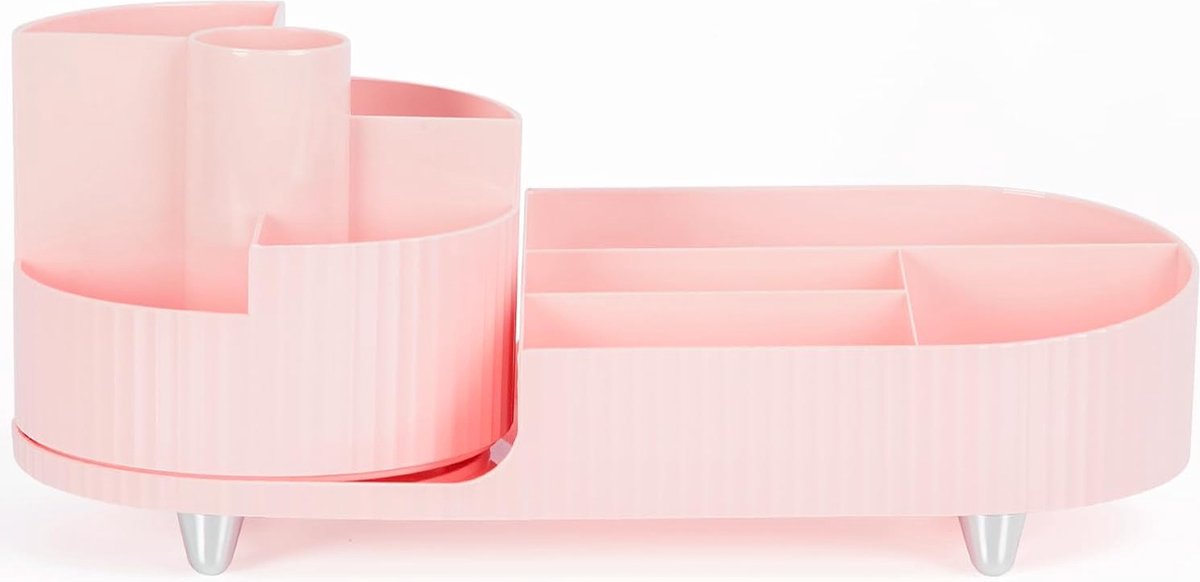 Make-up cosmetica-organizer, 360° roterende beauty-organizer, roze