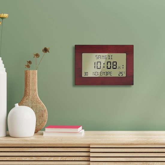 Muur opknoping digitale klok LCD-scherm, LED-display temperatuur, vochtigheid, tijd, datum, USB of AAA batterij aangedreven, voor ouderen, slaapkamer, kantoor (wit Muur opknoping digitale klok LCD-scherm, LED-display temperatuur, vochtigheid, tijd, datum, USB of AAA batterij aangedreven, voor ouderen, slaapkamer, kantoor (wit