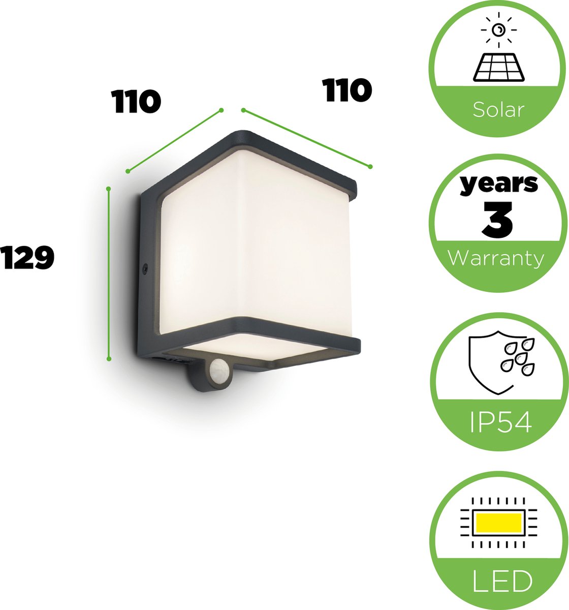 Lutec Doblo - LED solar wandlamp voor buiten