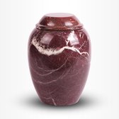 Natuursteen Urn Groot 3,7 liter Rood Bordeaux - Urn voor Menselijke As - Crematie Urn voor As Volwassenen