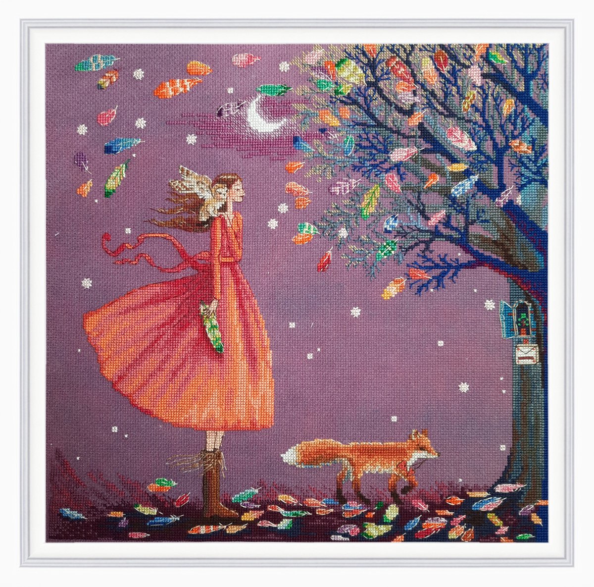 RTO - Borduurpakket met telpatroon - 26.M70044 - Voorgesorteerde DMC Garens - Sprookjes boom - Aida - 30.5 cm x 30.5 cm - DIY Kit