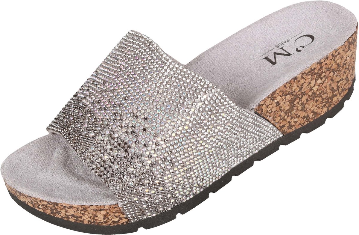 PRODUKT Effen teenslippers versierd met zirkonia VICES