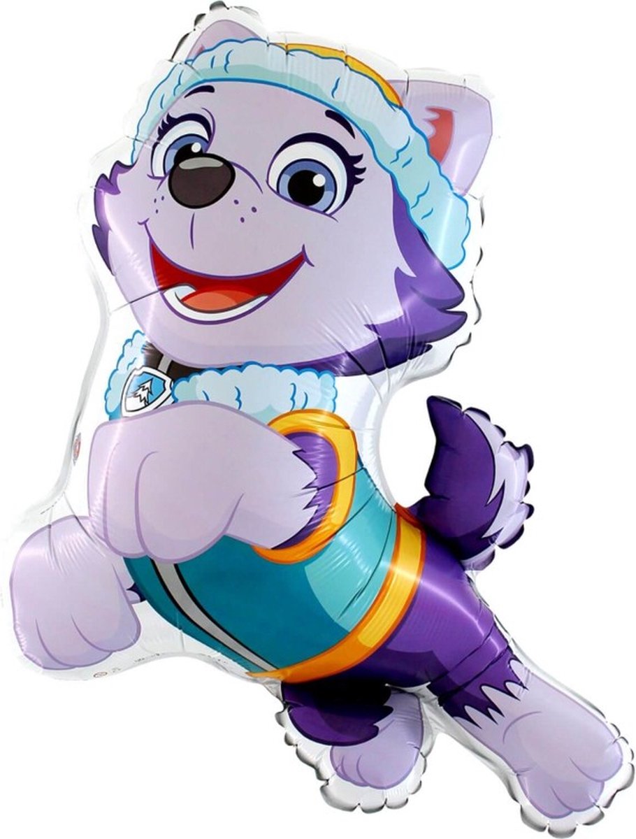 Everest - Paw Patrol Ballon XXL 86 cm - Verjaardag Versiering - Folieballon Ongevuld - Ballonnenboog Decoratie Feest - Party Slinger Jongen Meisje