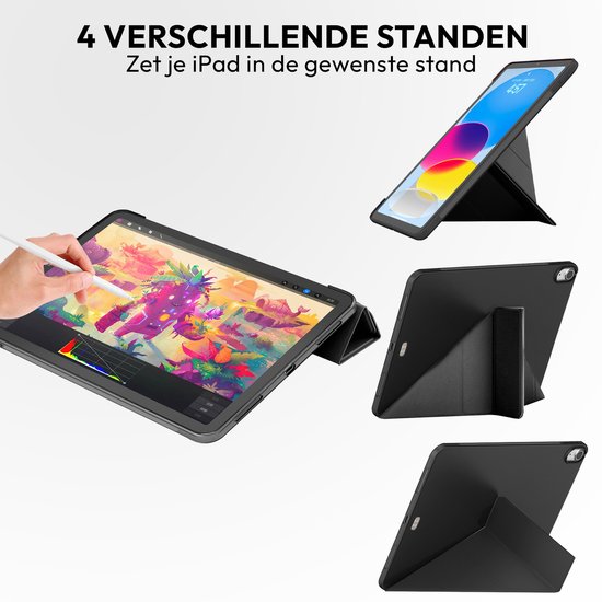 Étui pour tablette adapté à la coque iPad Air 2022 (10,9 pouces) - Housse iPad Air 2024 (11 pouces) - Zwart