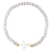 Kruis armband vrouwen - Jezus - Christelijk - kralen sieraad - bijbel - Kristal - 17.5 cm