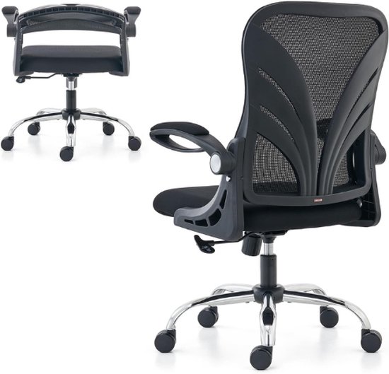 ProtoArc EC100 Ergonomische bureaustoel - hoge rugleuning, veerkussen, adaptieve lendensteun, verstelbare arm- en hoofdsteun, mesh draaistoel voor thuiskantoor
