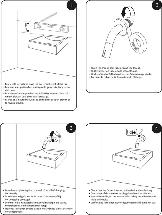 Differnz - Water Froide - Robinet Lavabo - 11 cm - Chrome
