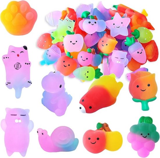LICHTGEVENDE SQUISHY BAL - FELLE KLEUREN (12st