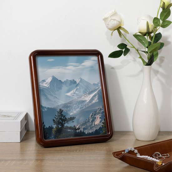 SILD A2 Poster Frame, Black with A3 Mount, Solid Wood Picture Frame, Wall Mounted, Simple Picture Frames with HD Plexiglass (Horizontal/Vertical