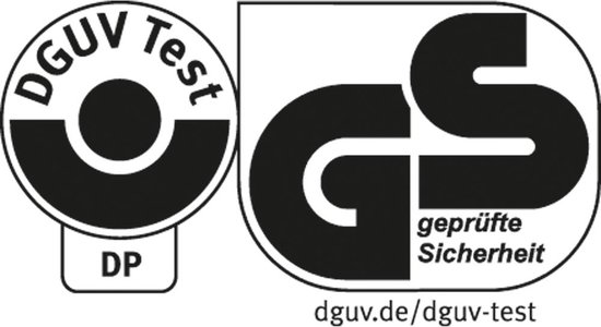 GS en DGUV Test logo's voor veiligheid.