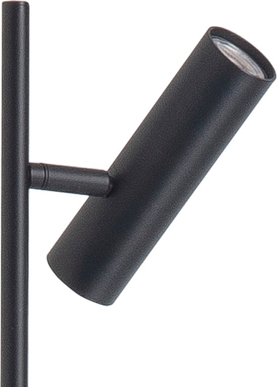 Lampe de lecture Trend moderne | lampadaire 2 lumières | Noir | métal | GU10 | 141 cm de hauteur | pivotant et inclinable | hall / chambre | design contemporain | commutable séparément