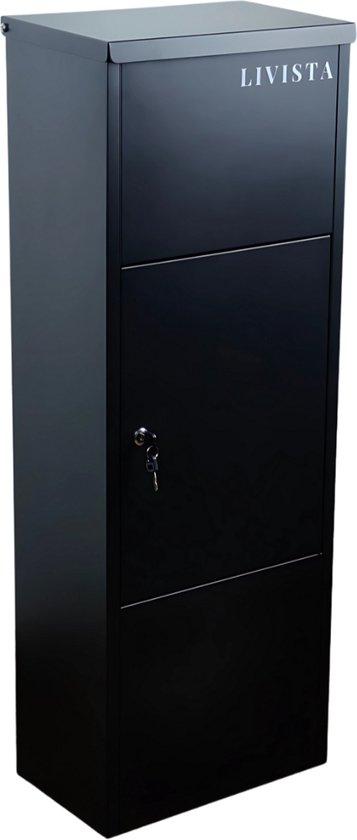 Foto: Livista pakketbrievenbus zwart pb400 staande brievenbus staal pakketbrievenbussen pakketbox 105x38x24 cm