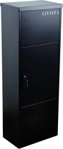 Livista Pakketbrievenbus Zwart PB400 - Staande Brievenbus Staal - Pakketbrievenbussen - Pakketbox 105x38x24 cm