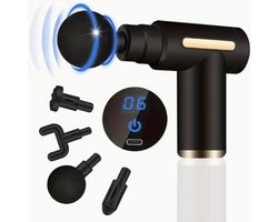 Massagegun - Massage Pistool - 4 Opzetstukken - 6 Standen - Krachtig - Draadloos - Sport - Relax Massage Apparaat