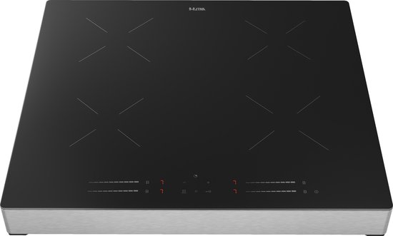 ETNA KIV364RVS - Table de cuisson à induction Plug & Cook (59 cm) - 4 zones de cuisson - Commandes par zone - Marche/arrêt/commande centralisée - 10 réglages - Fonction pause - Sécurité enfant