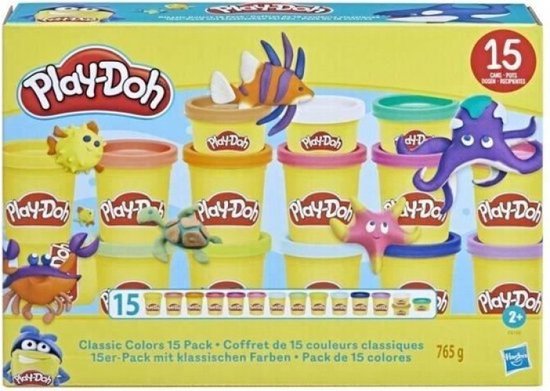 Play-Doh Doos met 15 klassieke kleurenpotten van boetseerklei, voor kinderen