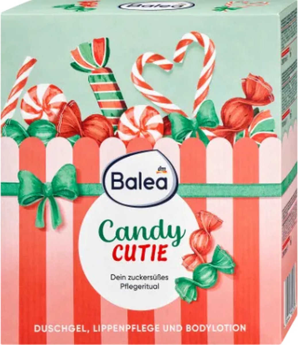 Goedkoopste Kerst Beauty Geschenkset | Candy Cutie - Set van 3 | Balea Douchegel - Bodylotion - Lippenbalsem | Kerstcadeau Beauty - Cadeauverpakking - Kerstgeschenk Verzorgingsproducten