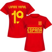 Spanje Lamine Yamal Dames Team T-Shirt - Rood - M