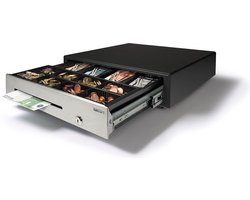 Safescan HD-4141S Heavy-Duty kassalade die uw geld veilig bewaart - Geldlade met 4 biljetvakken en 8 muntbakjes - Kassasysteem met een RJ-12 verbinding - Robuuste kassalade van 41 x 41.5 x 11.5 cm
