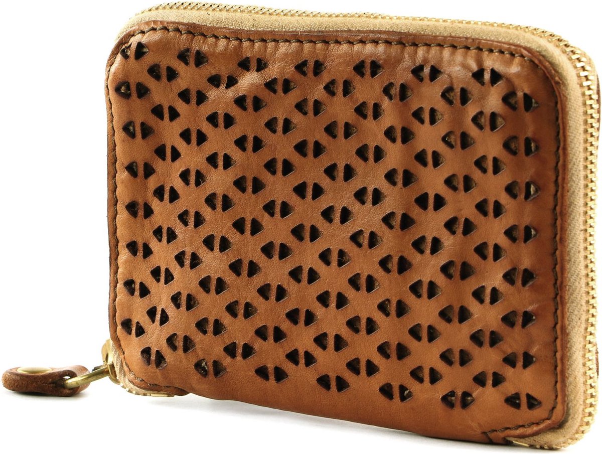 CAMPOMAGGI Leren Portemonnee Wallet Cammello Lichtbruin