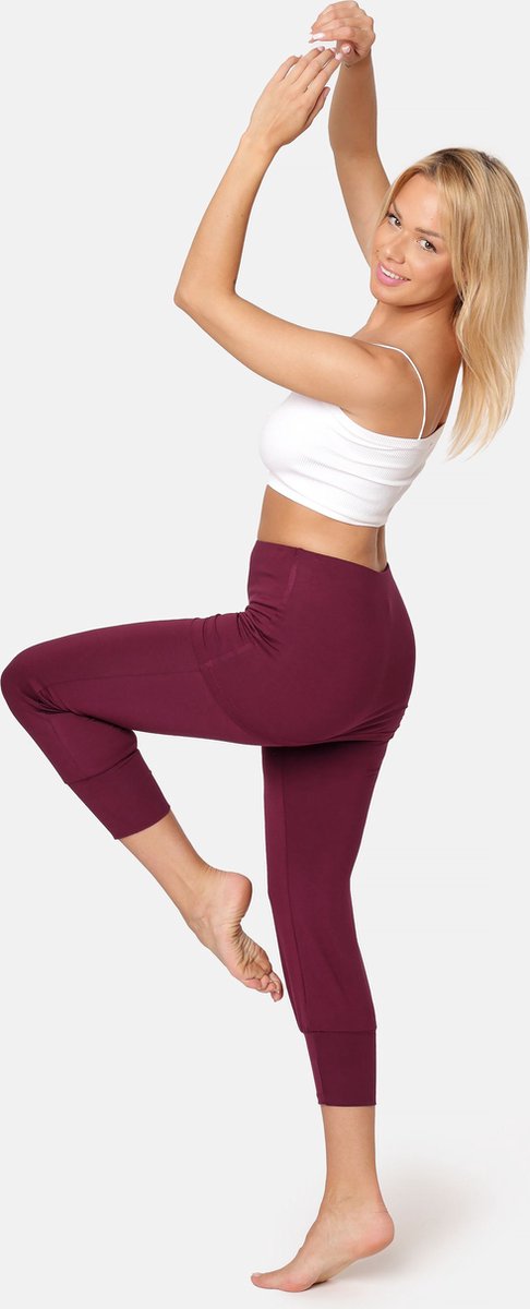 Bellivalini Dames Yogabroek - Sport - Vrijetijdsbroek - Lang - Viscose - Sportbroek - BLV-BLV50-276-YPS - Wijn - XXL van Bellivalini — afbeelding 4
