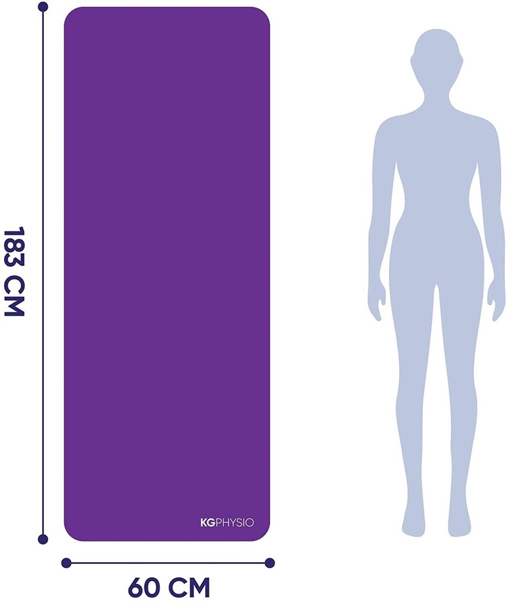KG Physio Premium yogamat, gymnastiekmat, fitnessmat, trainingsmat of thuis met schouderriem 183 x 60 x 1 cm thumbnail 3