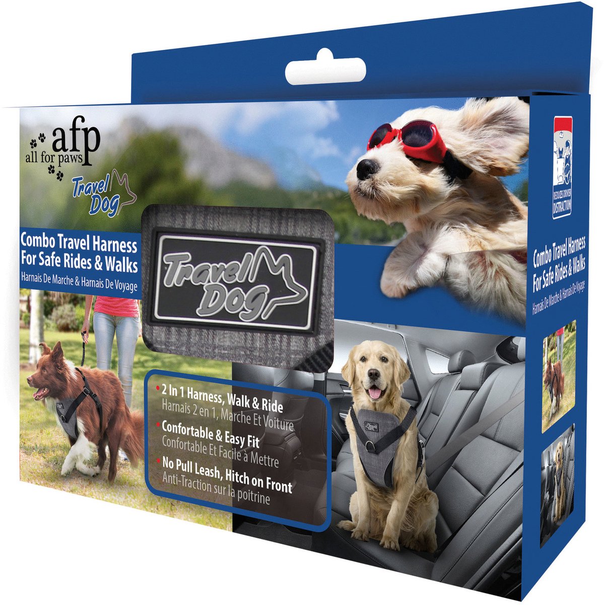 All For Paws Honden Autogordel - Hondenautoaccessoire - Grijs 46-76/61-86 Cm