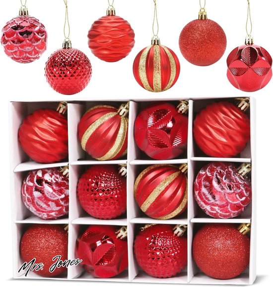 Kerstballen set | Decoris | 10 cm | 4 stuks (Wit) Decoris
