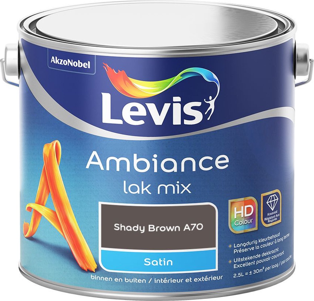 Levis - Ambiance Lak Satin Mix - Shady Brown A70 - Mengverf - 2,5 L