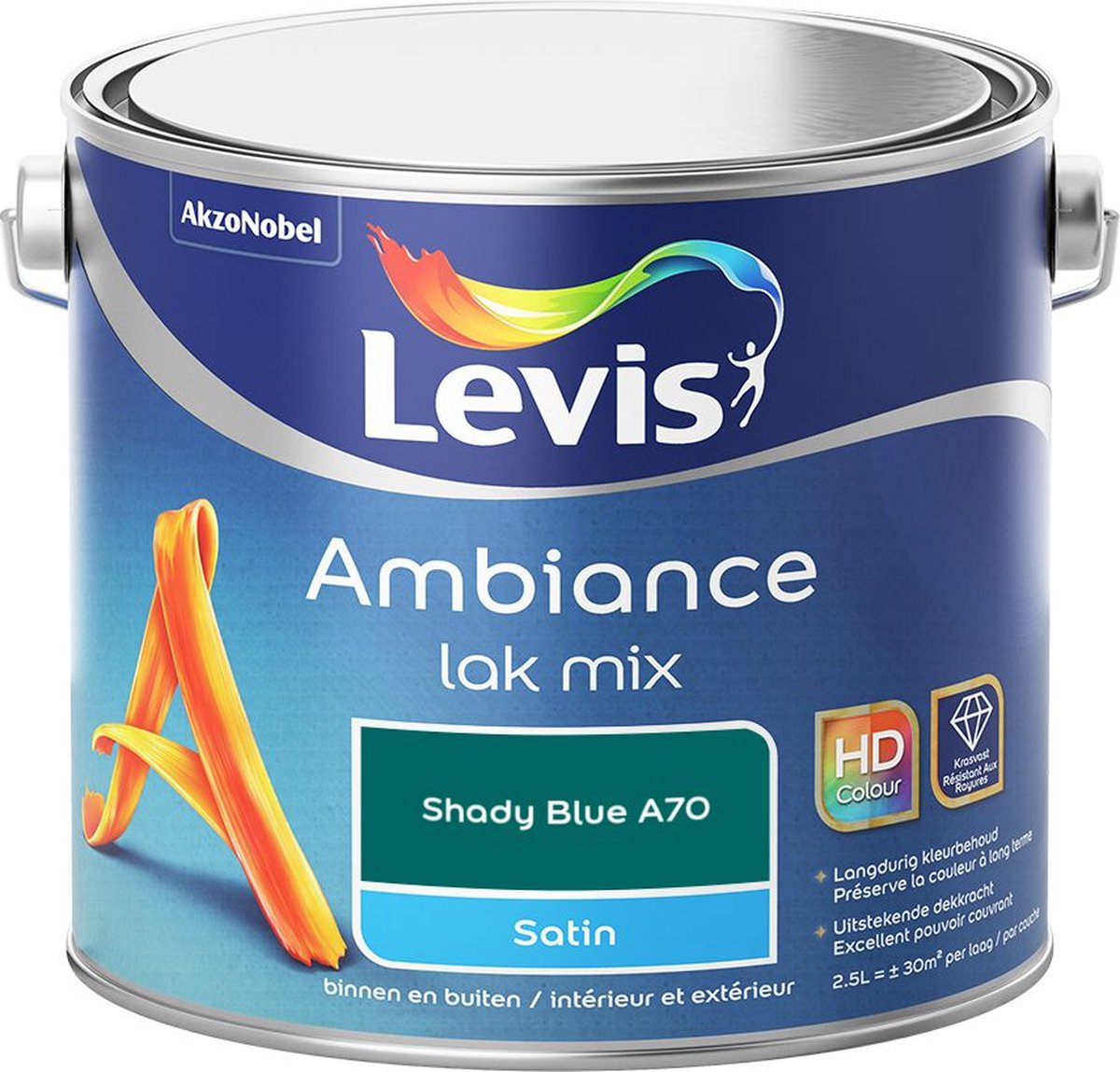 Levis - Ambiance Lak Satin Mix - Shady Blue A70 - Mengverf - 2,5 L