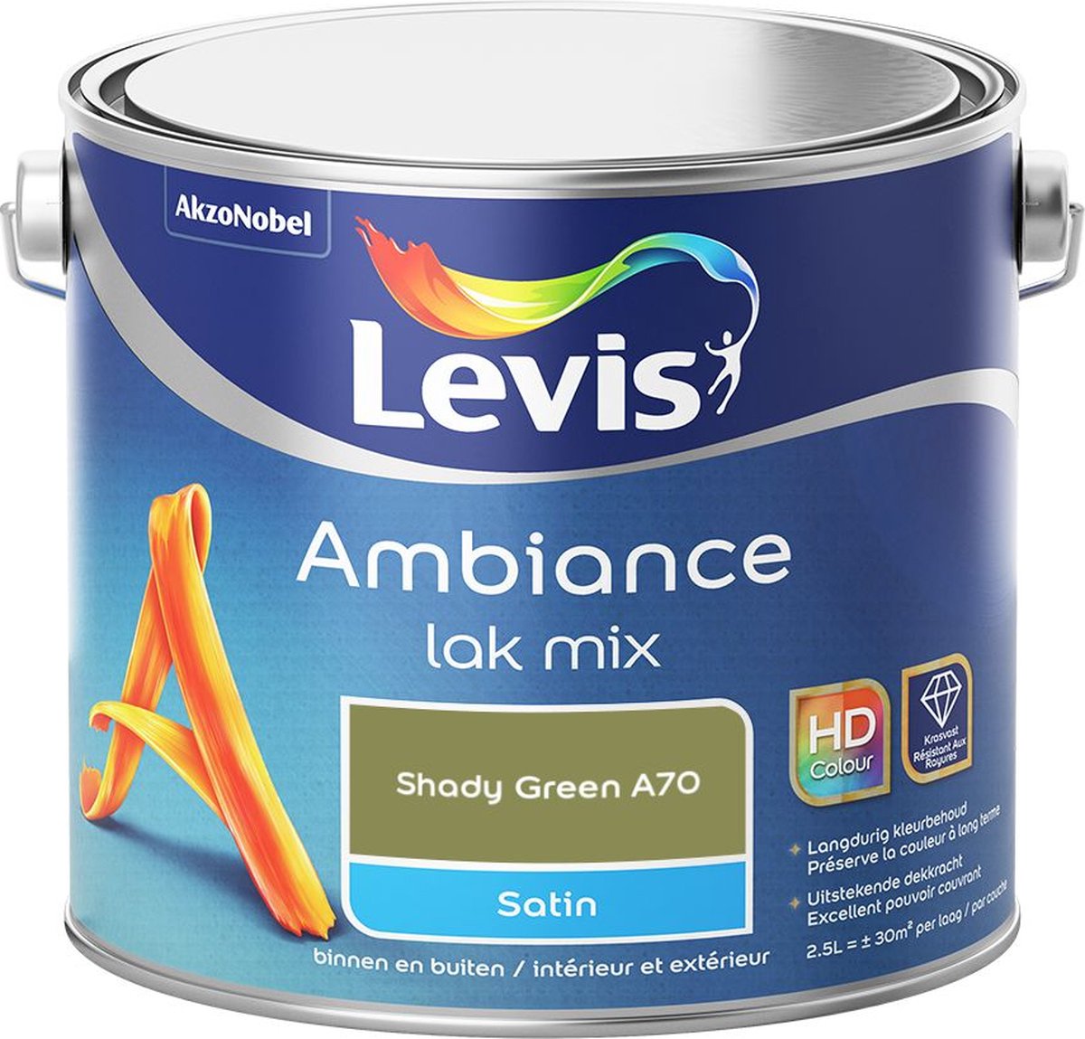 Levis - Ambiance Lak Satin Mix - Shady Green A70 - Mengverf - 2,5 L