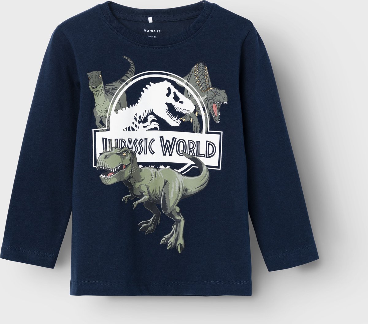 NAME IT NMMNIJAL JURASSIC LS TOP NOOS SKY Jongens T-Shirt - Dark Sapphire - Maat 92